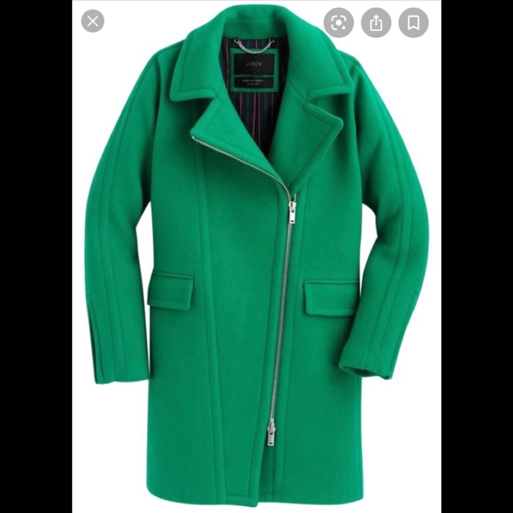 NWT J.CREW STADIUM CLOTH ZIPPER COAT
